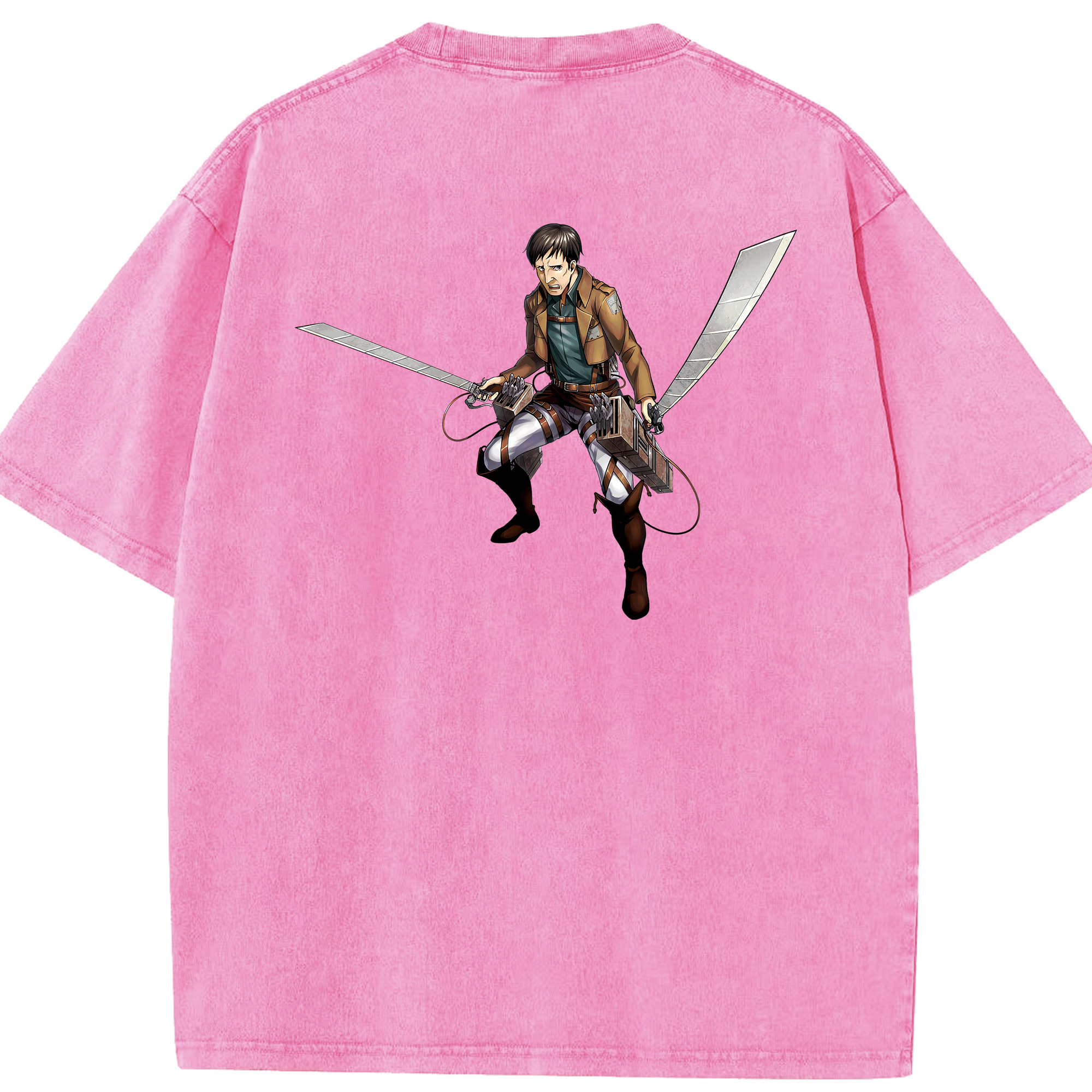 （画像用） 進撃の巨人 Attack on Titan 綿100% ヴィンテージ風 半袖Tシャツ（背面プリント）